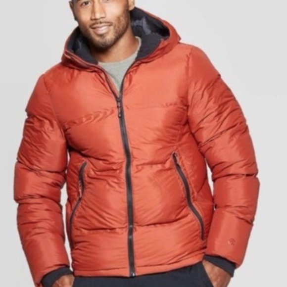 men's champion insulated hooded puffer jacket